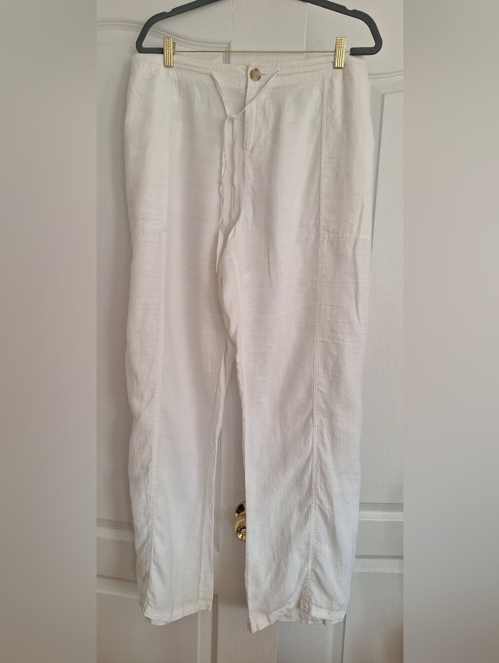 Lord & Taylor White Linen Women's Pants